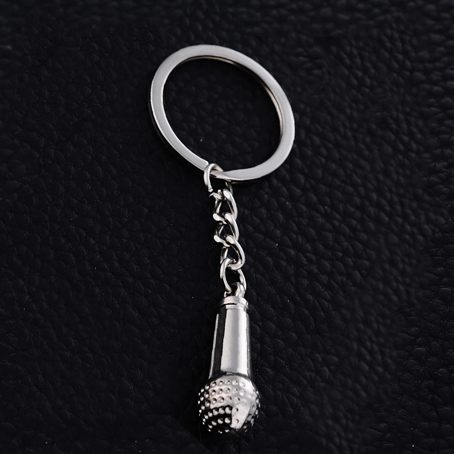 Charm Zinc Alloy Microphone Style Key Chain Ring Holder Creative Casual Car Keychain Porte clef Bag Keyfobs Jewelry Gift J037