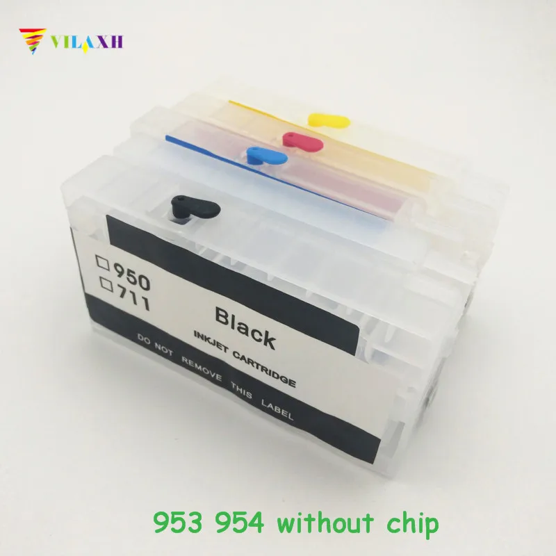 Vilaxh Refillable Ink Cartridge For HP953 953 XL Without ARC Chip Pro 8702 8710 8720 8730 8728 8715 7740 Printer