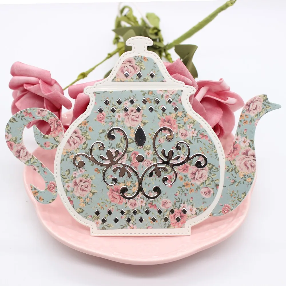 ZFPARTY Tea cup Teapot Metal Cutting Dies Stencils for DIY Scrapbooking/photo album Decorative Embossing DIY Paper Cards