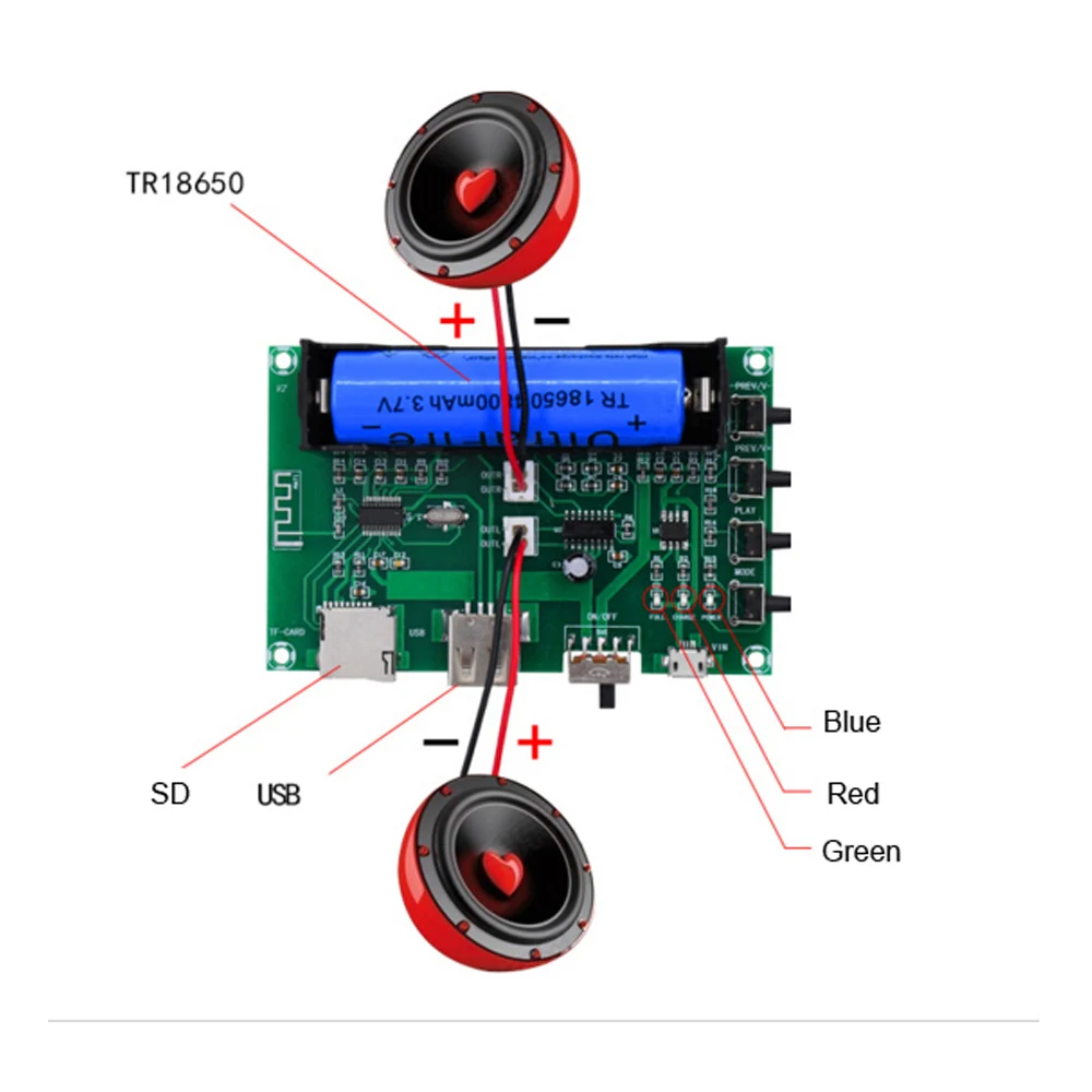 Kỹ thuật số Bluetooth Board Khuếch Đại Công Suất PAM8403 Lithium Pin Có Thể Sạc Lại Dual Channel 10 W