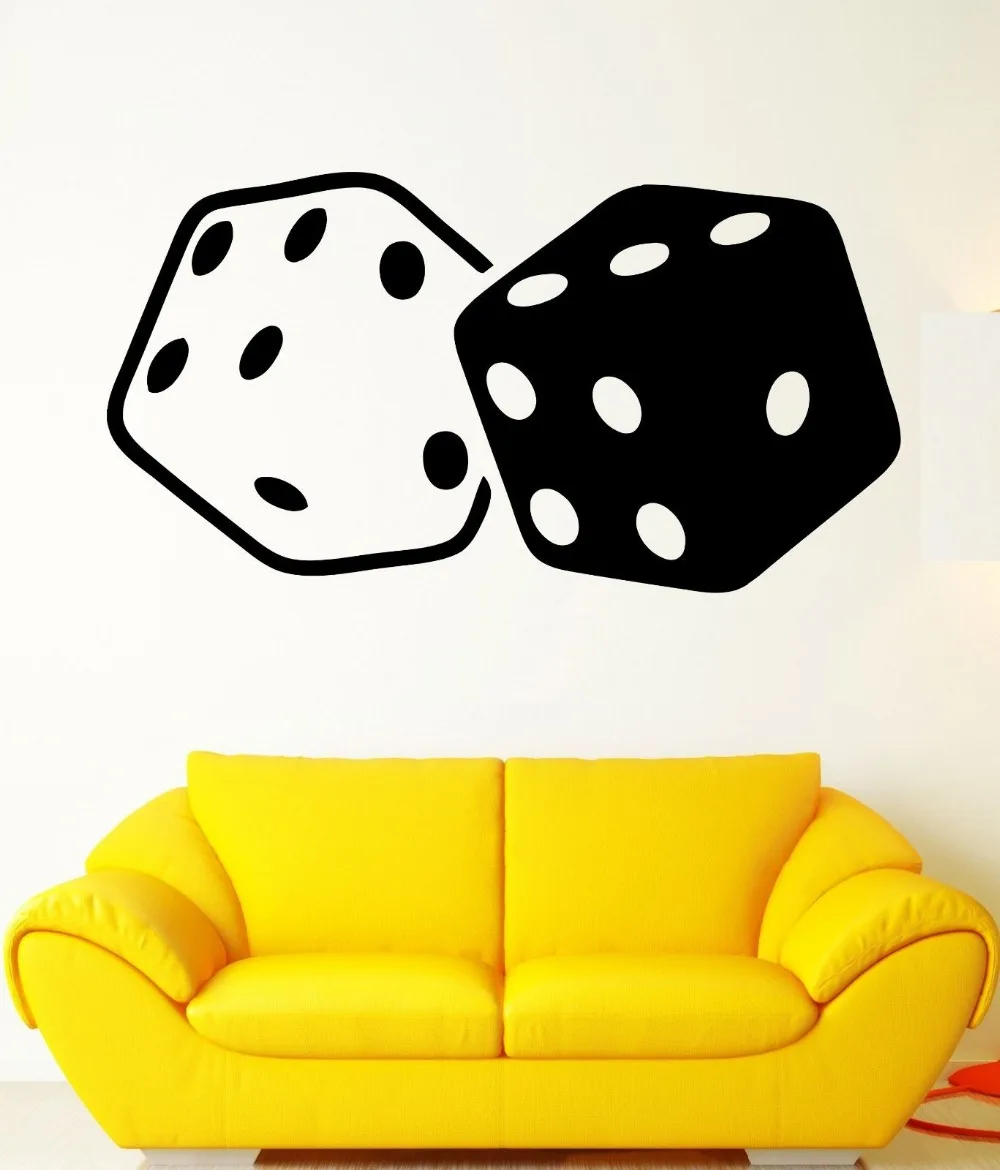 3d Poster Wall Stickers Cubes Dice Gambling Luck Casino Mural Vinyl Decal Removable Wall Decals Mural wallpaper D937