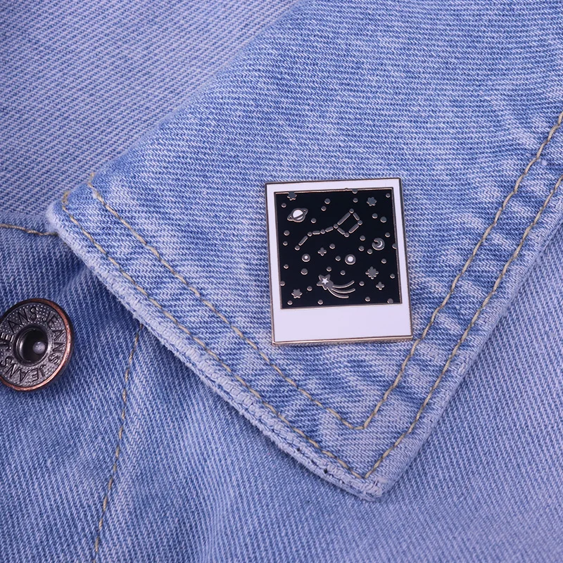 Starlit Space Starry Night Natural Sky Pin Badge