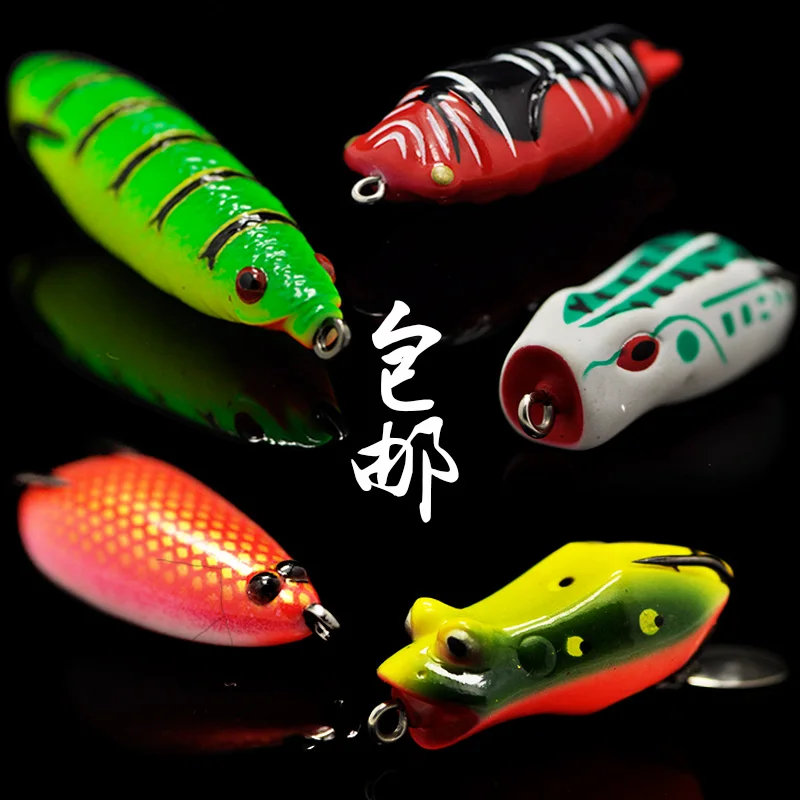 

New Fishing Lure Frog Soft Bait Single Double Hook Artificial Lures Snakehead Fish Catch 1 Pieces Sale