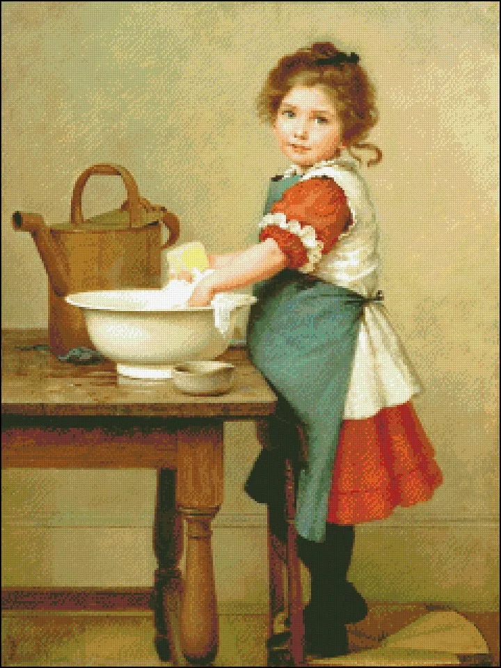 Needlework for embroidery DIY DMC High Quality - Counted Cross Stitch Kits 14 ct Oil painting - We Wash Our Clothes