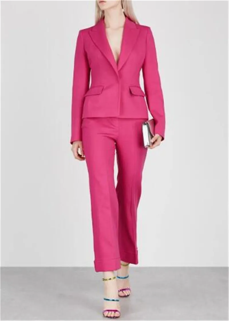 

Fuchsia Women Pant Suit Formal Ladies Business Suits Office Work Wear Female Suit For Weddings Female Suit Custom Made