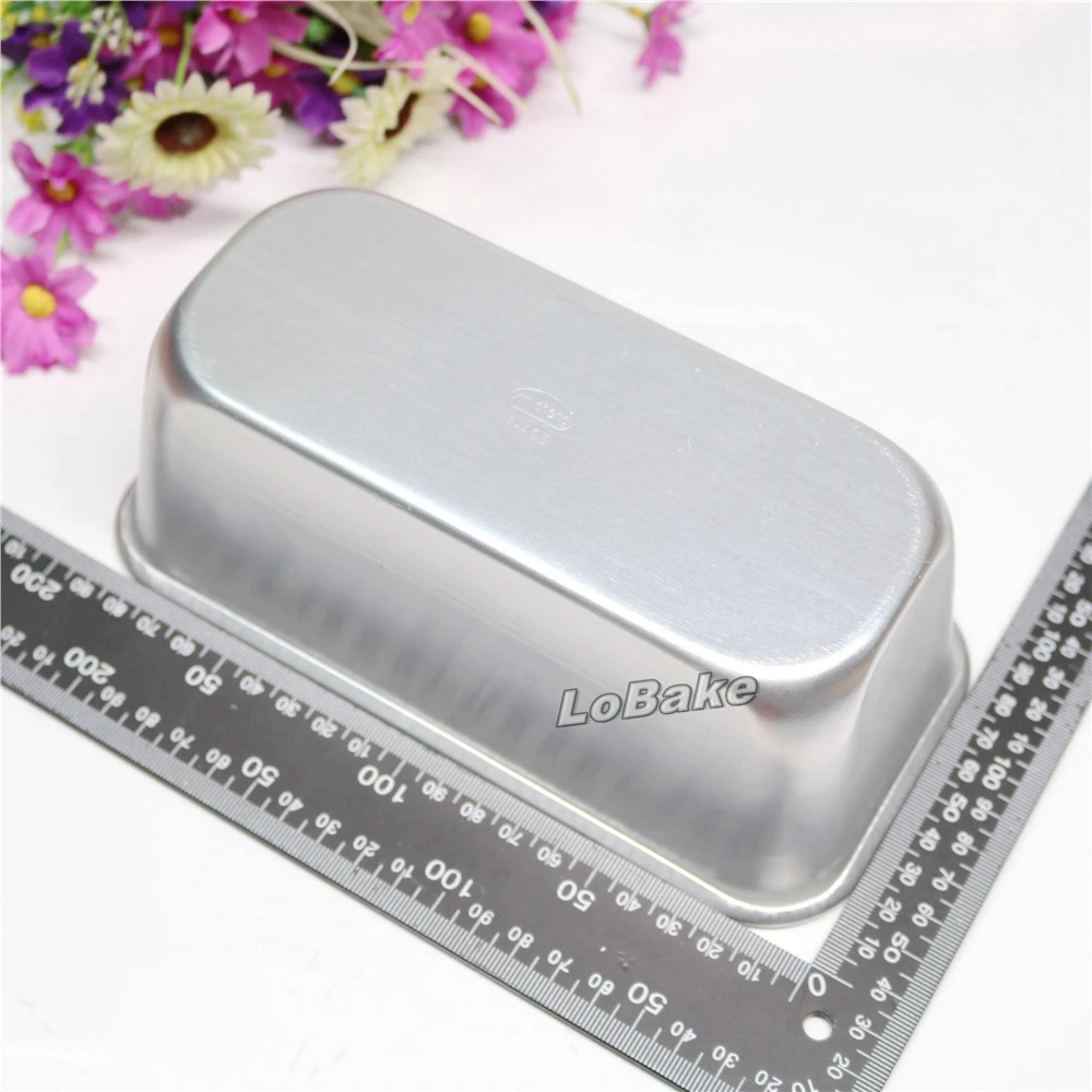 (2pcs/lot) New 19*9*7cm plain surface rectangle shape aluminium egg tart pudding jelly mousse bread cake toast mould for bakery