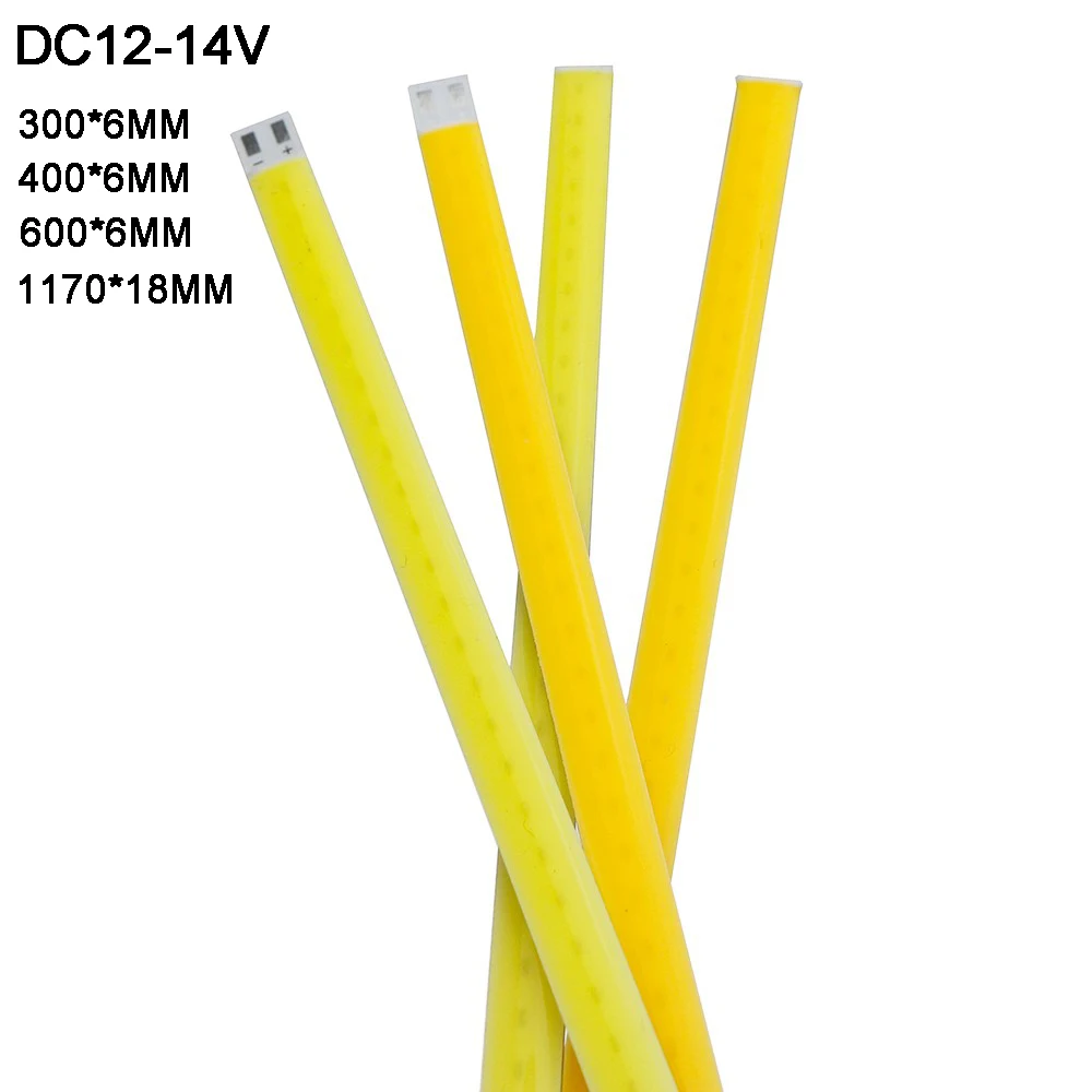 

20pcs COB LED bar Long thin Strip Light Lamp source Chip DC12-14V For DIY 600MM/300MM/400MMx6MM lighting project tube