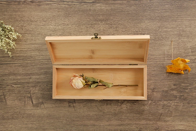 Wholesale Rectangle Wood Storage Box With Lock Family Wooden Display Package Case Jewelry Gift Box