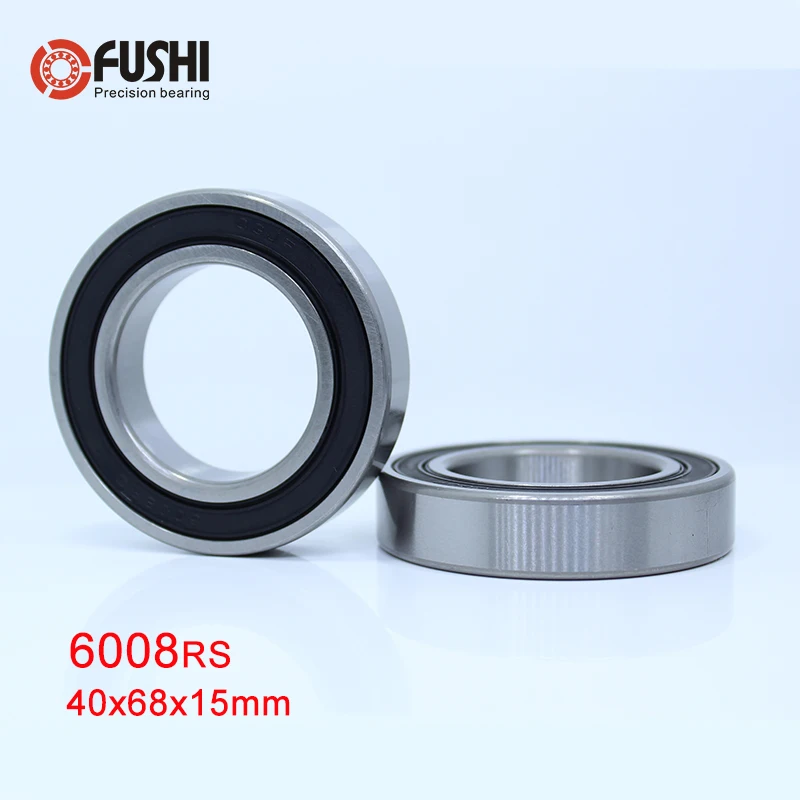 

6008RS Bearing ABEC-3 (2 PCS) 40*68*15 mm Deep Groove 6008-2RS Ball Bearings 6008RZ 180108 RZ RS 6008 2RS EMQ Quality