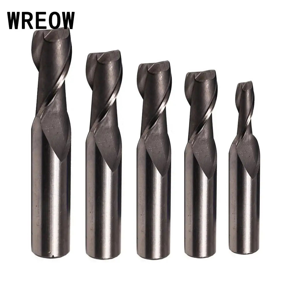 2 Flute HSS Straight Shank End Mill Router Bit 4mm 6mm 8mm 10mm 12mm CNC Machines Cutter Woodworking Tool Milling  Wood Cutter