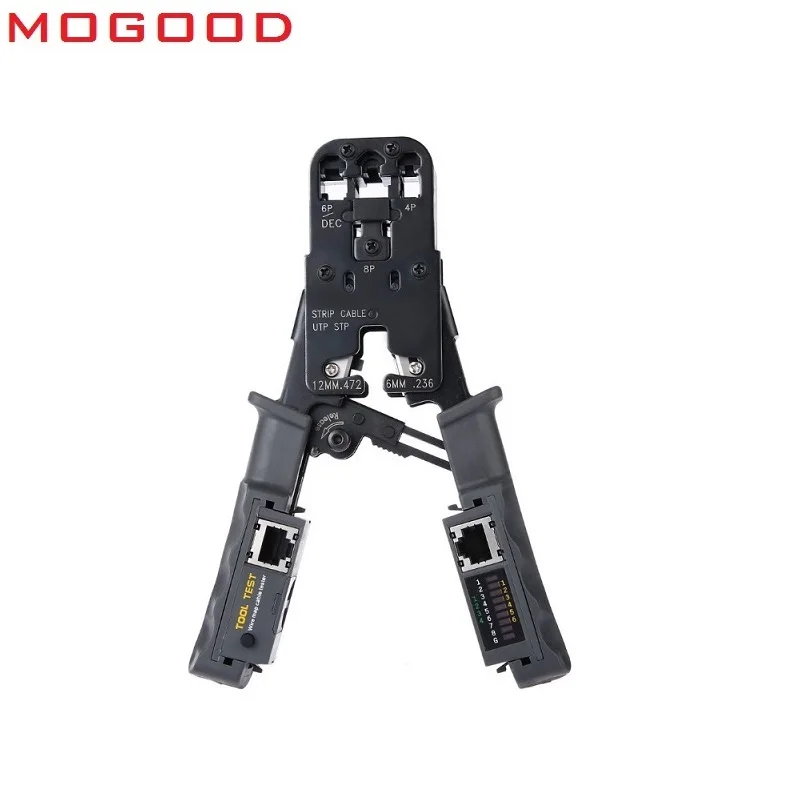 

MoGood Multi-Wired Cable-in Networking Tools 2 in 1 Network Cable Crimping Pliers Test Crimping RJ45/RJ11/RJ9 for 4P/6P/8P