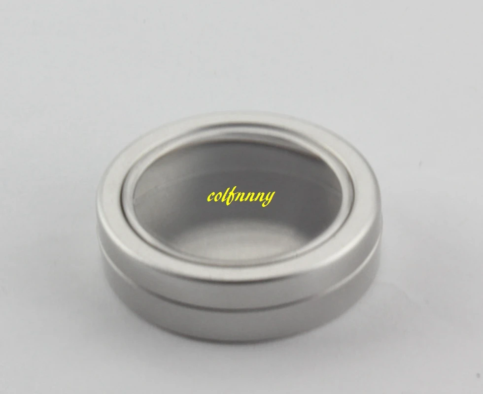 500pcs/lot Fast shipping 25ml Aluminum Cosmetic Cream Jar Window Cap 25g Aluminum Jars Box Packing Tins Container