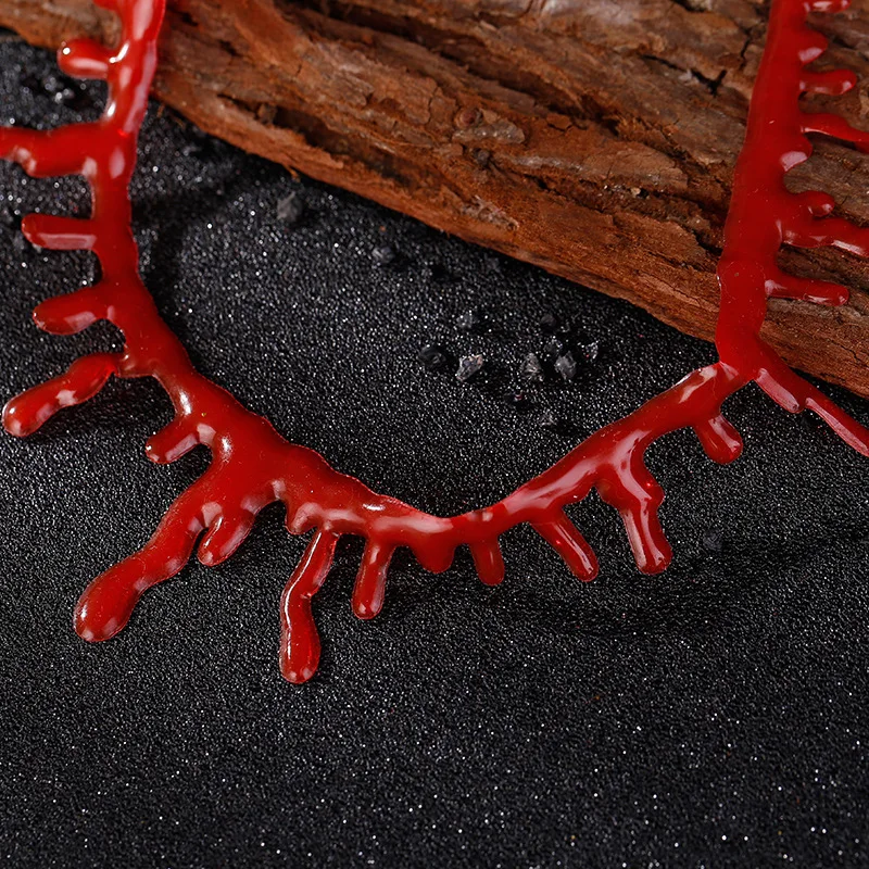 10PCS/Lot Horror Blood Red pendant Choker Necklaces Halloween Party Dress Punk Rock Deathrock  Collar Jewelry Gifts