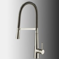 Solid Brass Pull Out Kitchen Faucet 360 Rotating Chrome Or Brushed Nickel Silver Swivel Spout Vessel Sink Mixer Tap