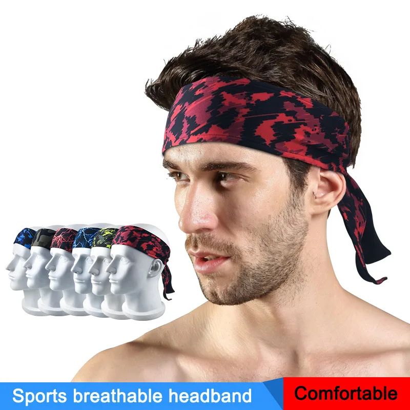 

Cool Red-lightning Headband Absorbent Head Sweat Band Sweatband For Women Men Sport Running Yoga Hair Bands