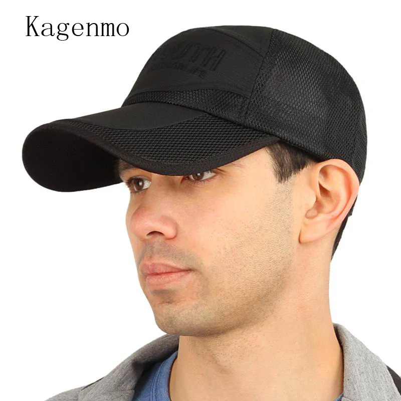 Kagenmo Hat For Man Mesh Cap Summer  Baseball Cap Large Brim Sunhat Sun-Shading Male Caps Summer Hat Breathable