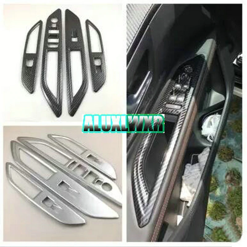 Peugeot 4008 5008 LHD ABS CHROME Interior Door Window SWITCH Panel Cover Trim Car Accessories ABS Carbon Fiber 2017 FIT for 2017