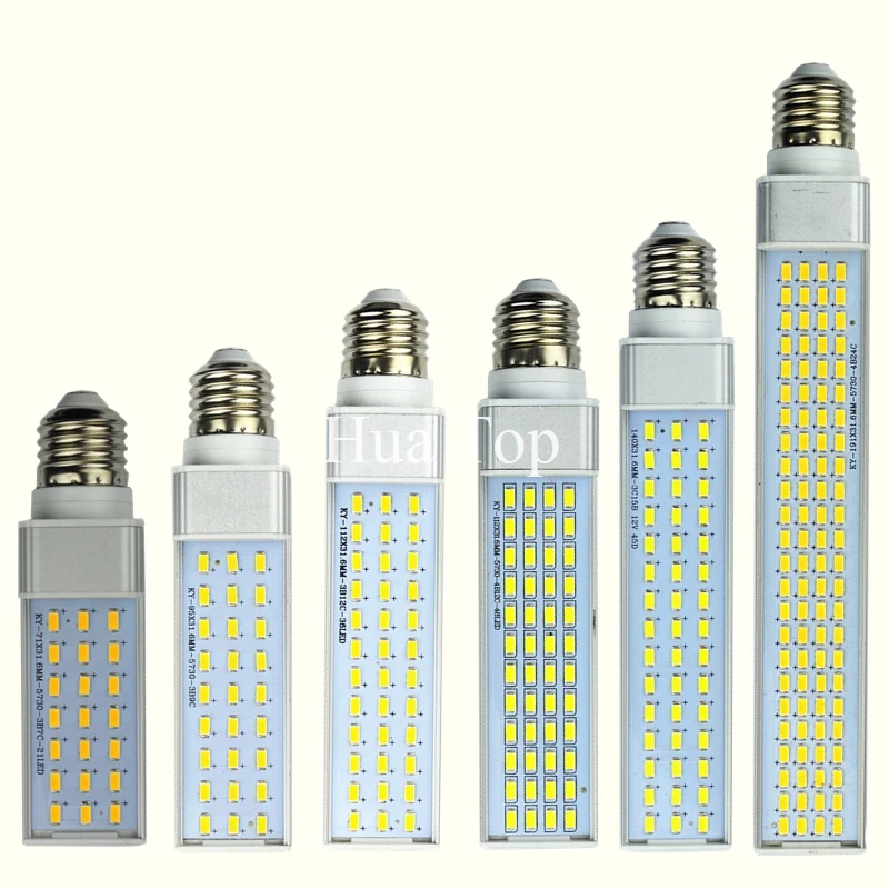 

E27 G23 G24 8W 10W 12W 15W 18W 30W 5730 5050 SMD 110V 220V AC Horizontal Plug lamp PL Led Corn Bulb Spot light Cold warm white