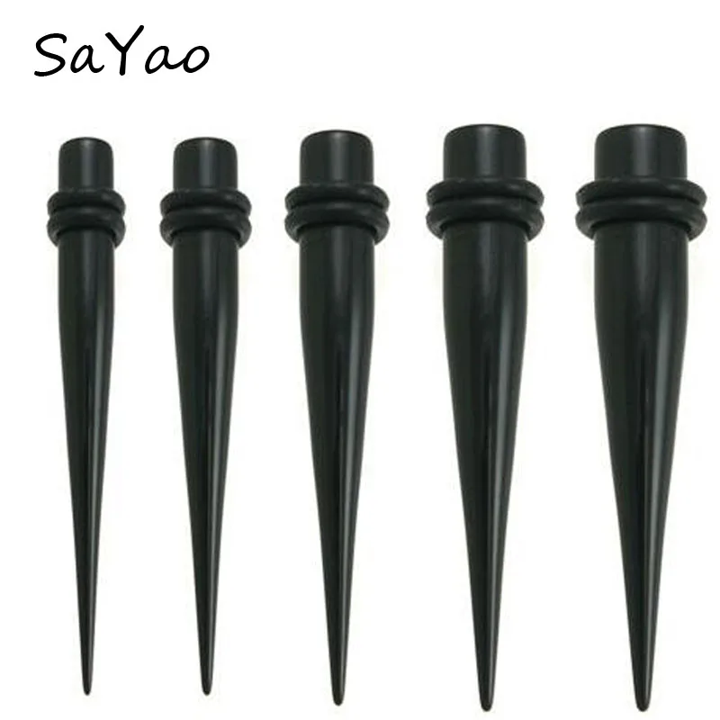 2 Pieces Big Black Ear Expander Taper Stretchers