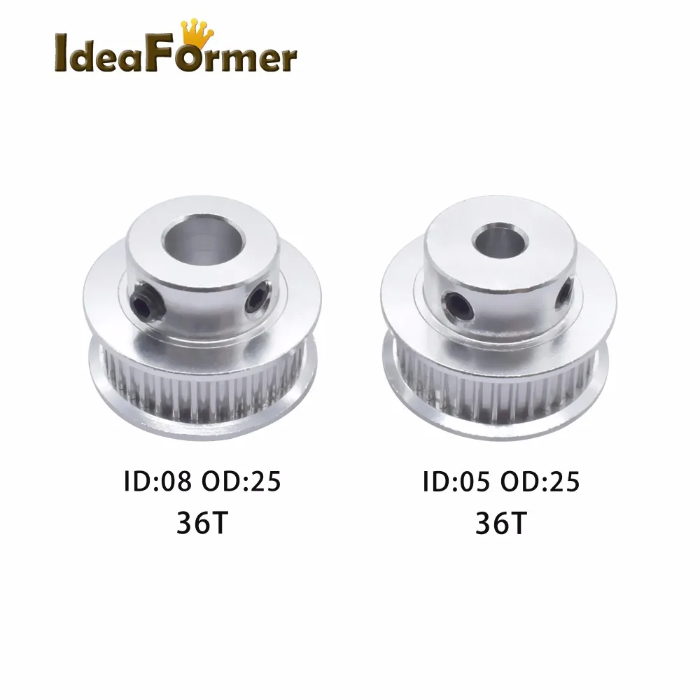 GT2 20 teeth Timing Pulley 16 20 30 36 40 60 teeth Aluminum Bore 5mm 8mm fit in GT2 belt Width 6mm 3D Printer GT2 Pulley