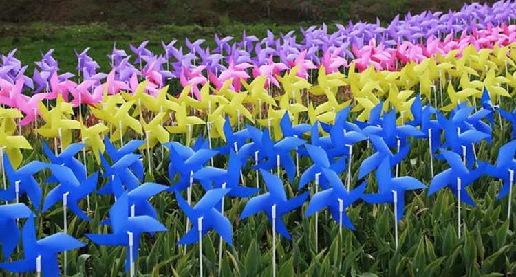 20pcs/lot Colorful Plastic Windmill Toys Pinwheel Self-assembly Windmill Children's Toy Home Garden Yard Decor Outdoor Gifts