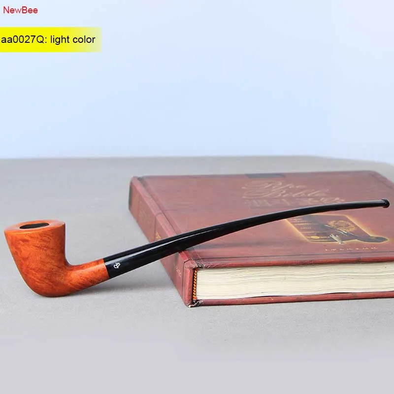 NewBee Churchwarden Pipes Long Stem Imported Briar Wood  Tobacco Smoking Pipe 9mm Filter Bent Pipe Accessories  aa0027