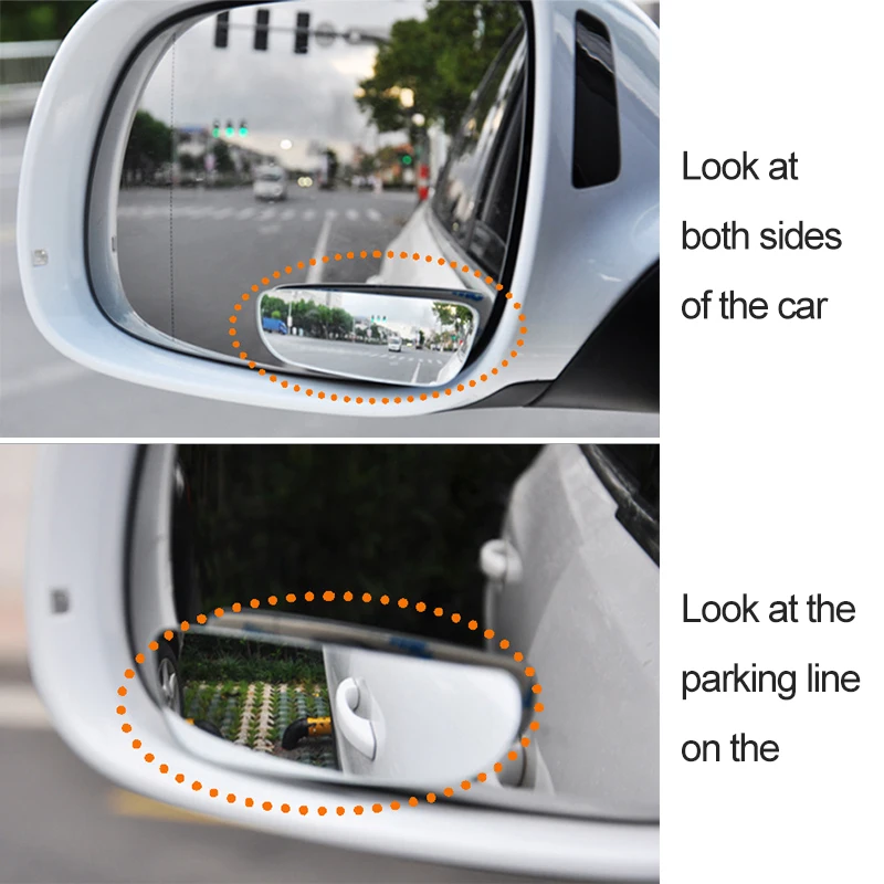 2Pcs Car Convex mirror Wide Angle Blind Spot Mirror Parking Auto Motorcycle Rear View Adjustable Mirror Car Mirror 360 Degree