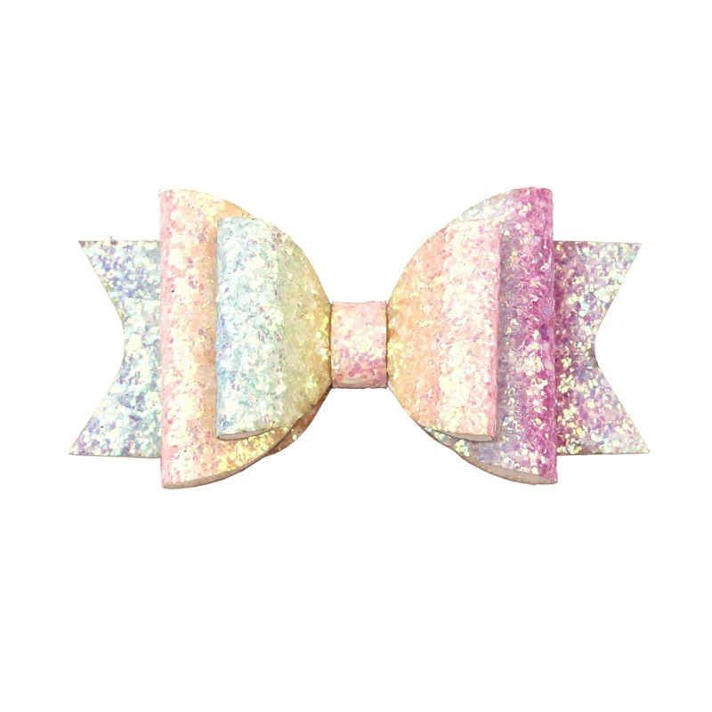 Lolita Candy Hair Bows Bowknot Hair Accessories Hairpin Clips Glitter Rainbow Tie Party DIY Headwear Cute Girls Sequin Barrette