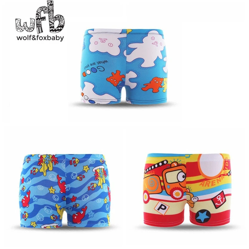 3-6years free size Diving wear  Cartoon printed  toddler Kid Child Boys swimming trunks swimsuit beach swimwear shorts summer