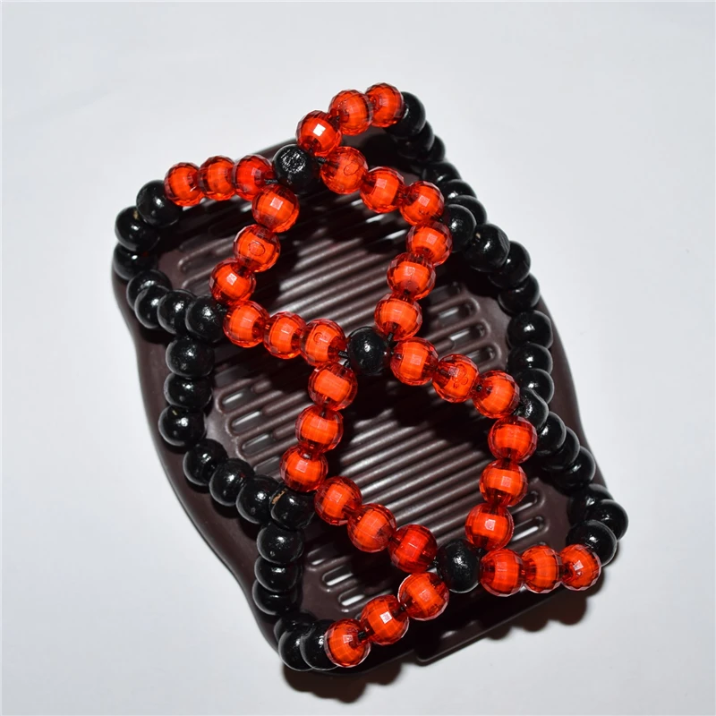 standard comb red  Polyhedron  bead in bead and black  beads 12pcs/lot  african butterfly magic comb