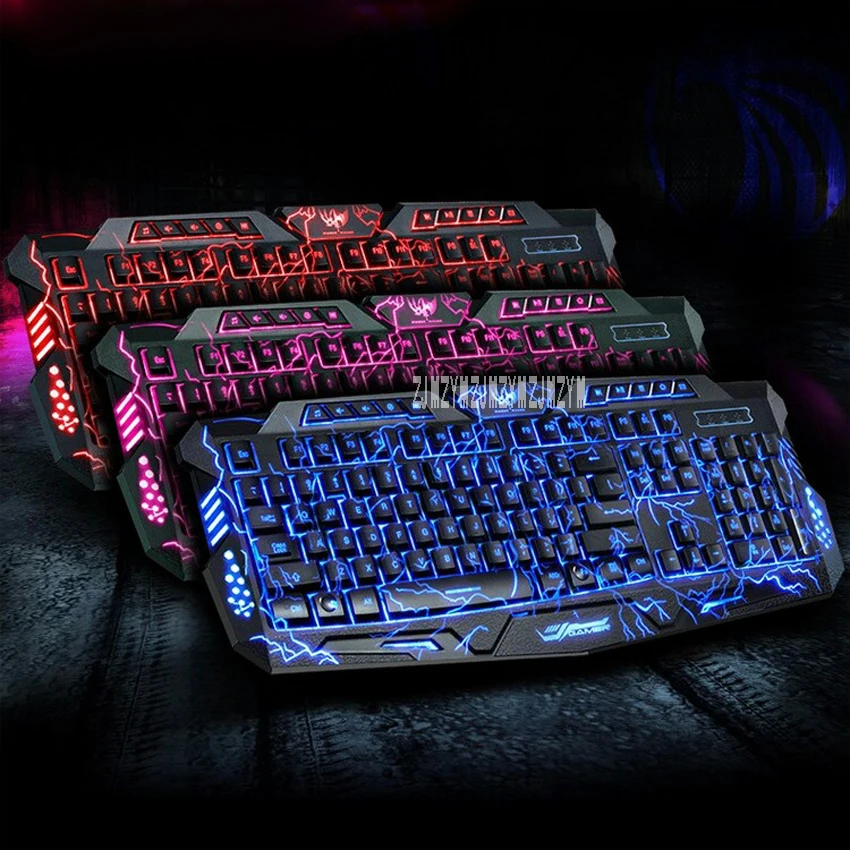 

Black LED Breathing Backlight Pro Gaming Keyboard Mouse Combos USB Wired Full Key 3200dpi Professional Mouse Keyboard