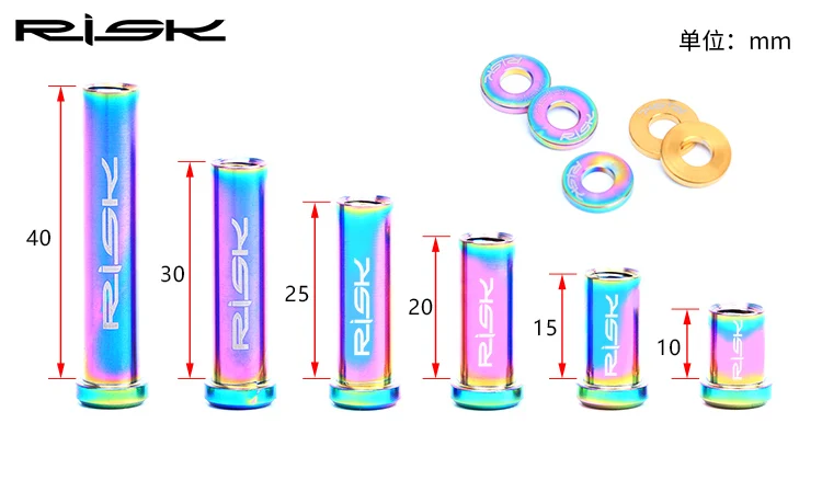 RISK M6*10/15/20/25/30/40mm Titanium Road Bike C Brake Calipers Bolts For Shimano 105/ULTEGRA/DURA ACE Bicycle Disc Brake Screws