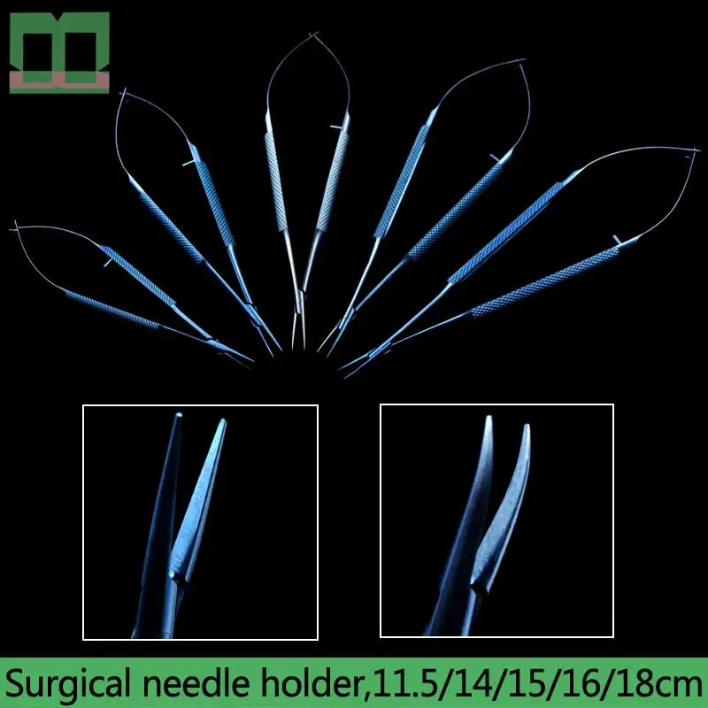 Surgical needle holder Microsurgical instruments and tools 11.5/14/15/16/18cm straight handle titanium alloy Surgical instrument