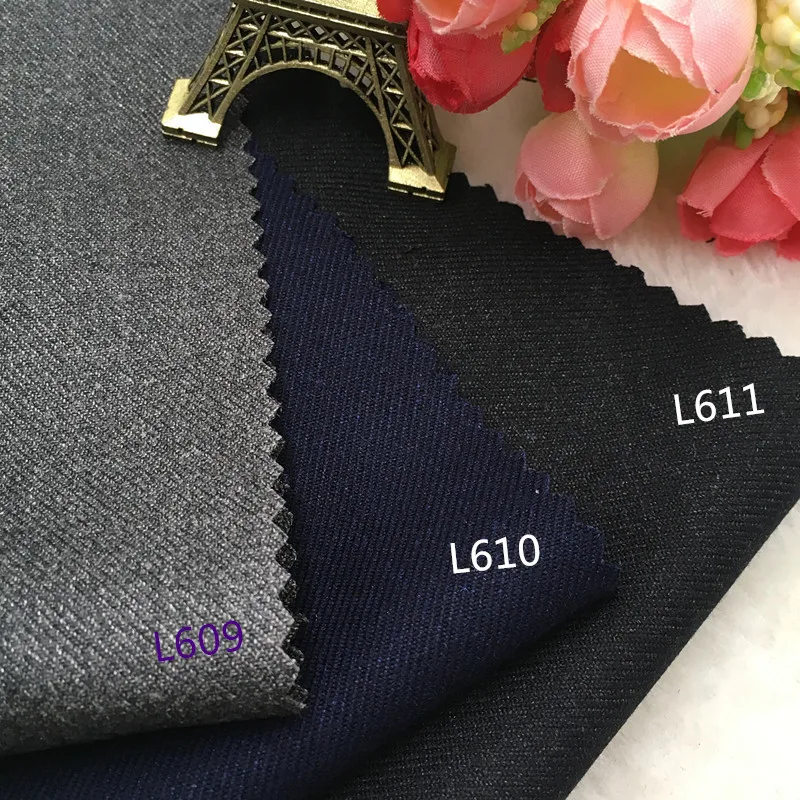 High-grade thick solid suit fabric wool wool worsted fabric DIY black grey dress pants