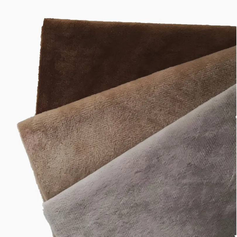 Brown Soft Faux Fleece Fabric Polyester Fleece Cloth Tricot Velvet Brushed Fabrics for Patchwork  Sew  Doll Stuffed Toys Cloth