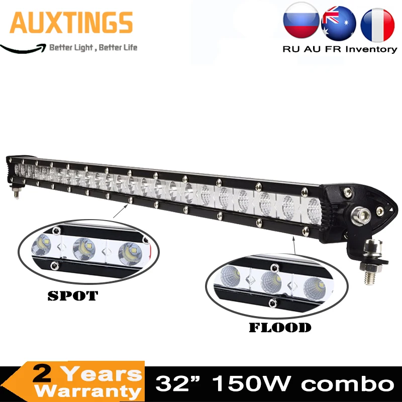 

32 inch 150W Single Row Led Light Bar Straight Driving Led Bar Offroad Off Road 4x4 4WD Car Tractor Boat Truck SUV ATV 12V 24V