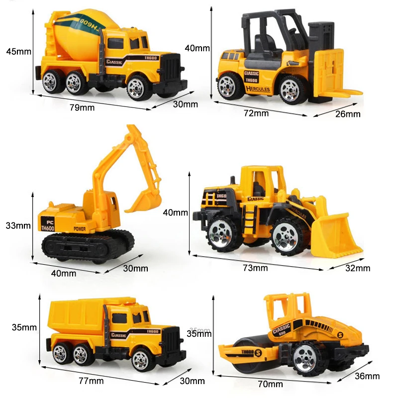 8 Styles  Baby Engineering Cars Toy Boys Girls Imitation Inertial Engineering Car Children Toy Alloy Excavator Gift 2018 New Toy