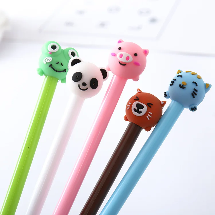 1 pcs cartoon animal styling neutral pen creative office black signature pen  students write water-based pen