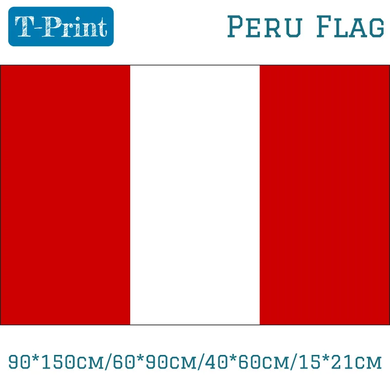 90*150cm/60*90cm/40*60cm/15*21cm Peru National Polyester Flag 5*3FT For Event Office Home decoration