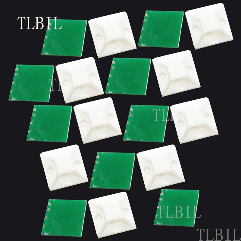 500Pcs 30mm Plastic Self Adhesive Cable Tie Mount Base Holder White Since the glue type positioning