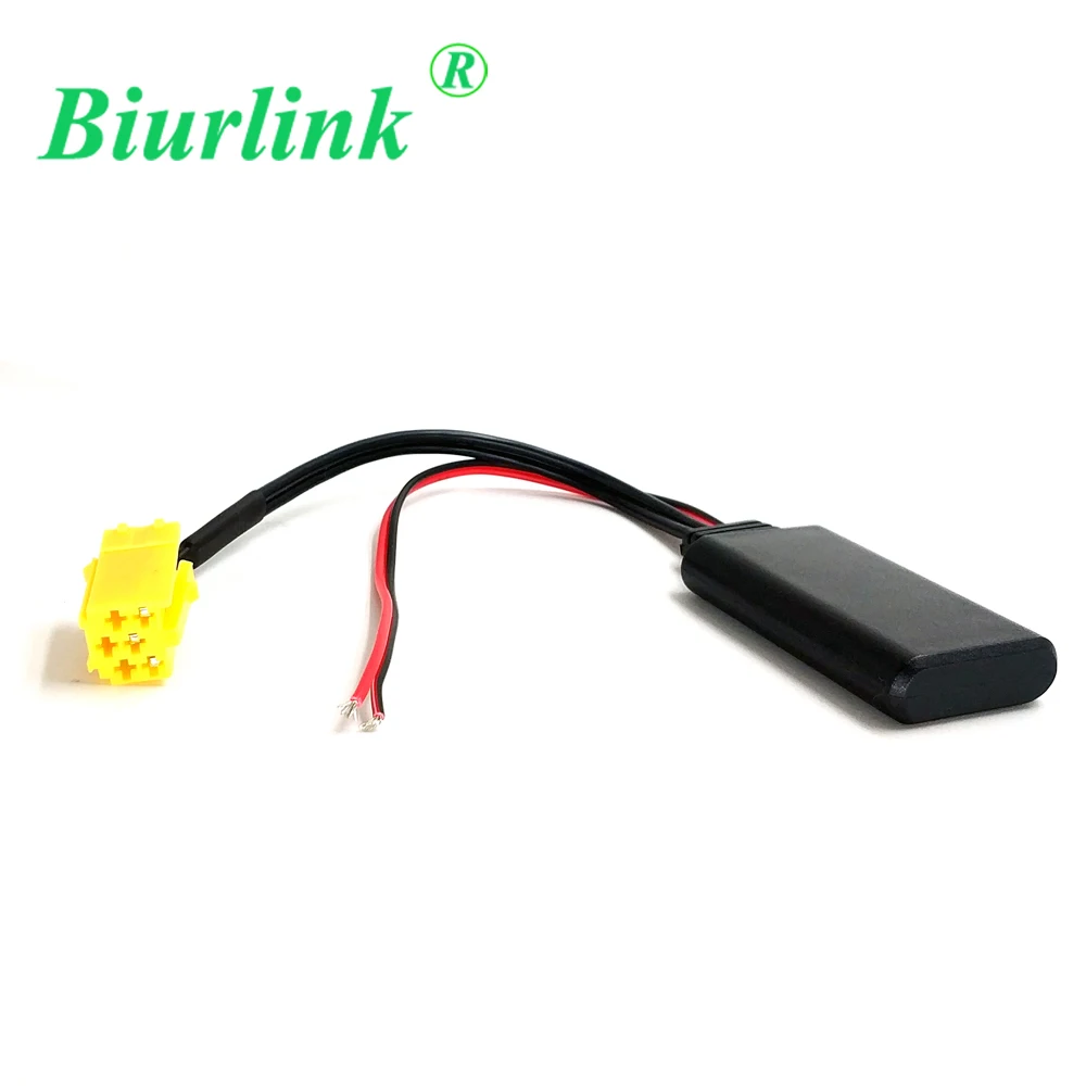 Biurlink-Carro Bluetooth Módulo Adaptador de Áudio Cabo, 6Pin, Mini ISO, Aux-in, Amarelo, Fiat 500, Bravo, Panda, Punto, Blaupunkt CD