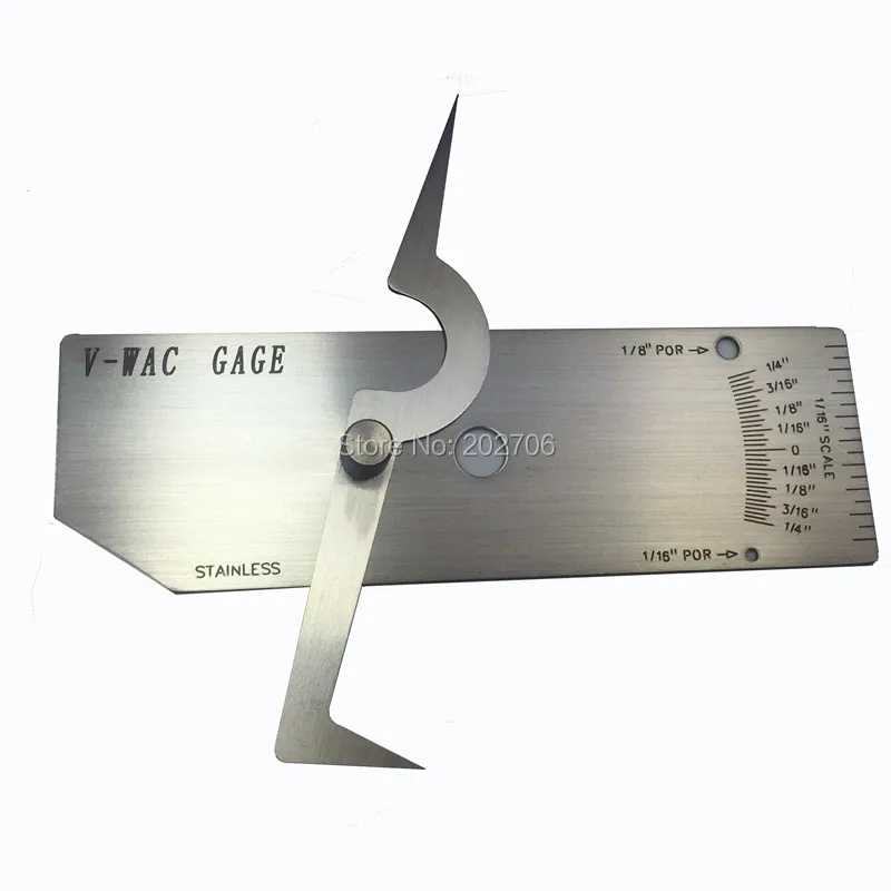 

inch size V-WAC Welding Gauge gage weld Biting Edge undercut inspection gage Metric mm Reading