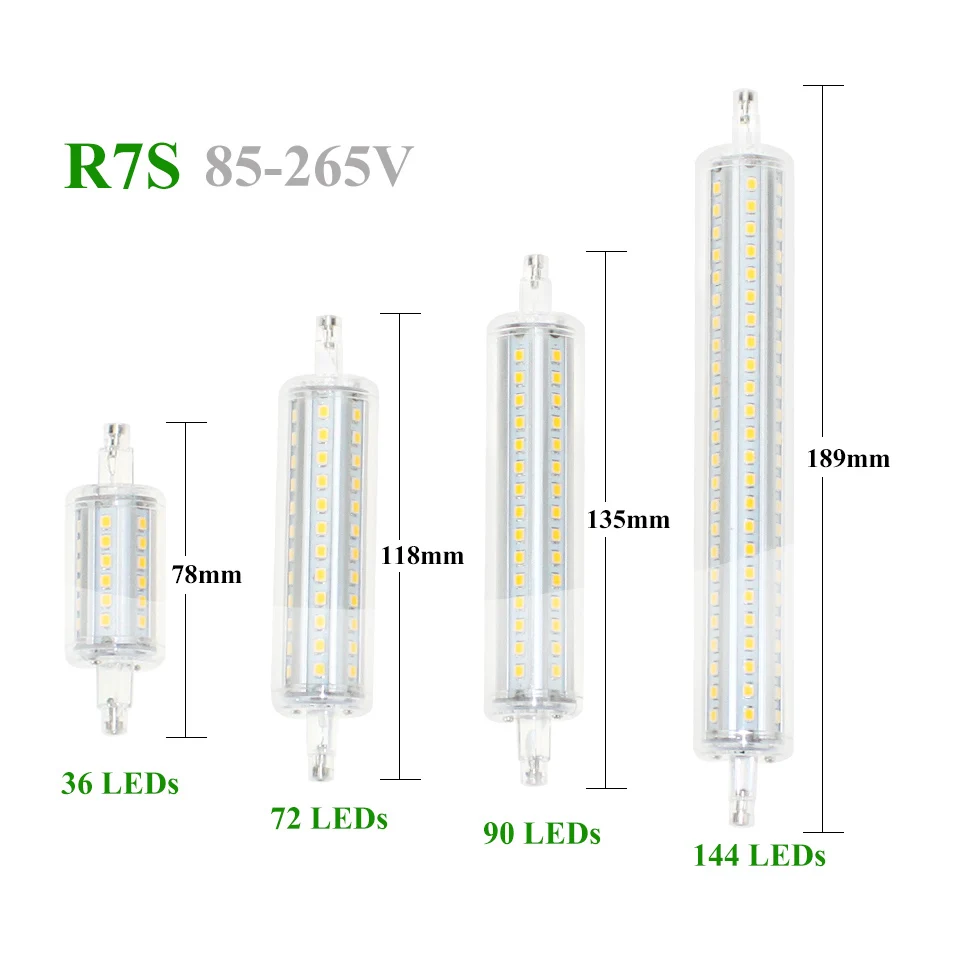 R7S Lampadas 78 118 135 189mm 85-265V SMD2835 bombillas led r7s LED Corn Bulbs 5w 8w 10w 13w Lantern Replace Halogen decoration