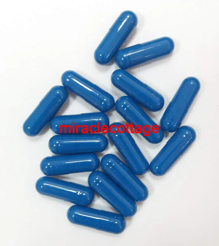 (10,000pcs/pack) Size 00# Blue/Blue Color Gelatin Capsule, Empty Capsule---Top & Bottom Separated