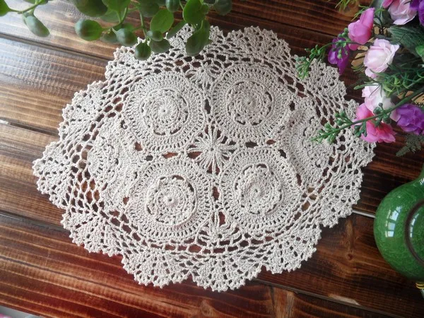 Free shipping ZAKKA fashion oval table mat cotton crochet lace felt for dinning table decor with flowers cup pads coaster mats