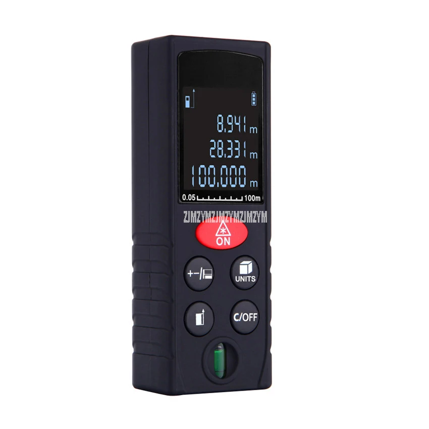 D100 100M Handheld Rangefinder Laser Distance Meter Digital Laser Range Finder Laser Meters Area/Volume Build Measure Ruler Tool