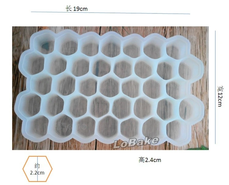 Latest hexagon exported food grade cellular shape ice mold chocolate cube mould candy fondant cake moule for DY bakery tool