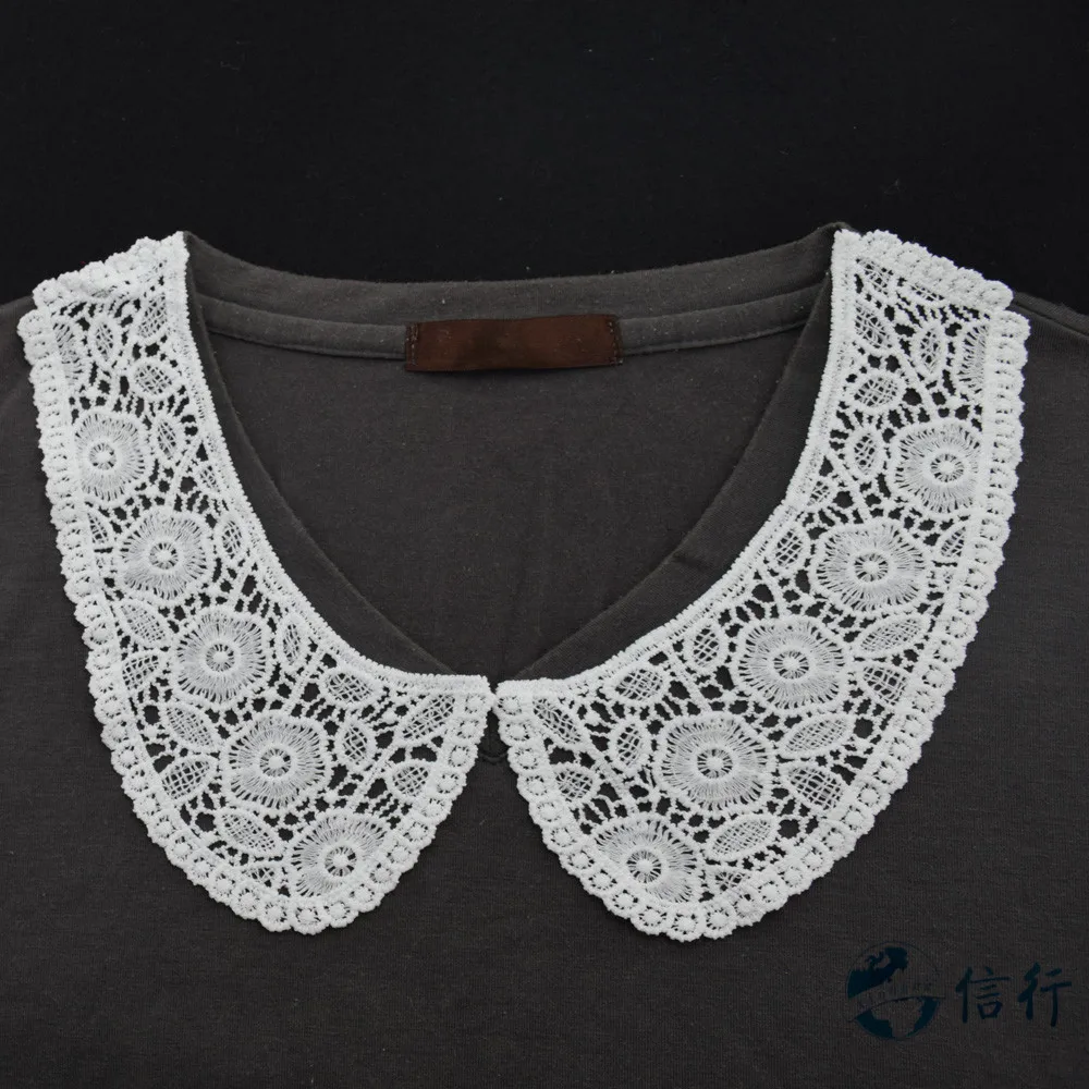 lace false collar  white embroidered fake lace collar trim diy women applique sewing supplies african guipure lace collars#3521