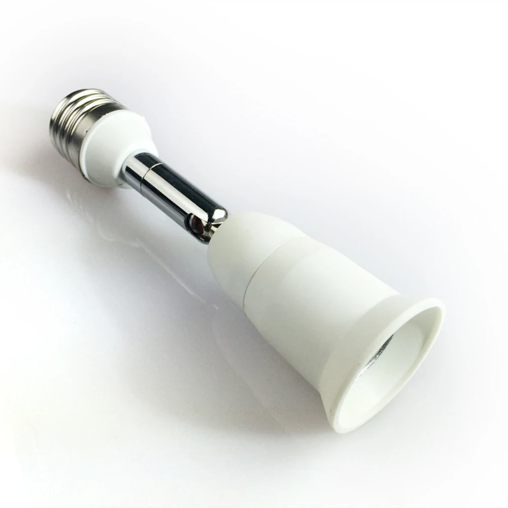 E27 to E27 LED New Flexible Lamp base Bulb Socket PC+ aluminum White With 10CM Extension Light Holder Converters