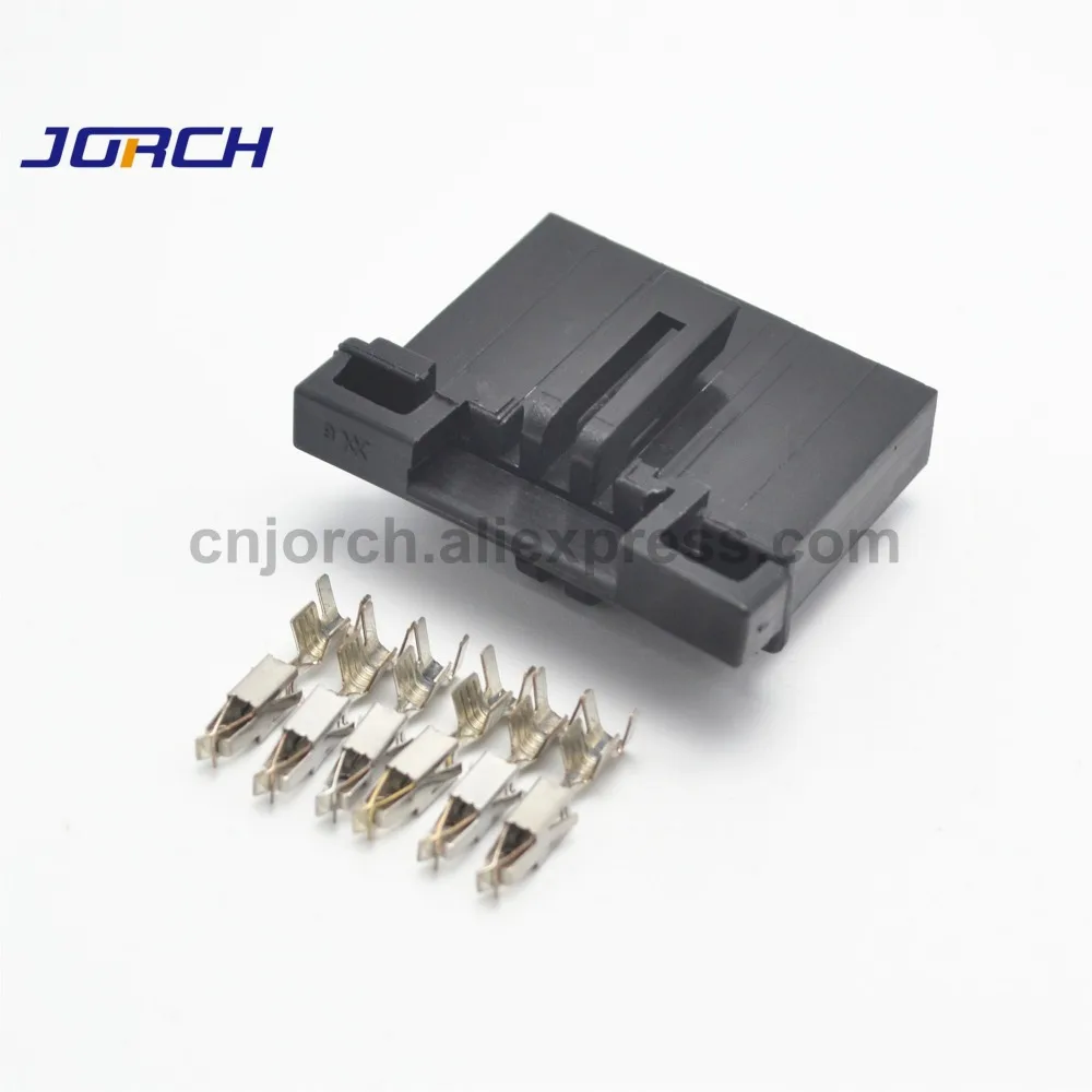 Electrical Plug Connector 5 Sets 6 Pin 2.8mm Auto Electric Female Wiring Harness Connectors With Terminals